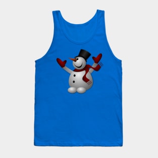 Christmas Snowman With Red Scarf Tank Top